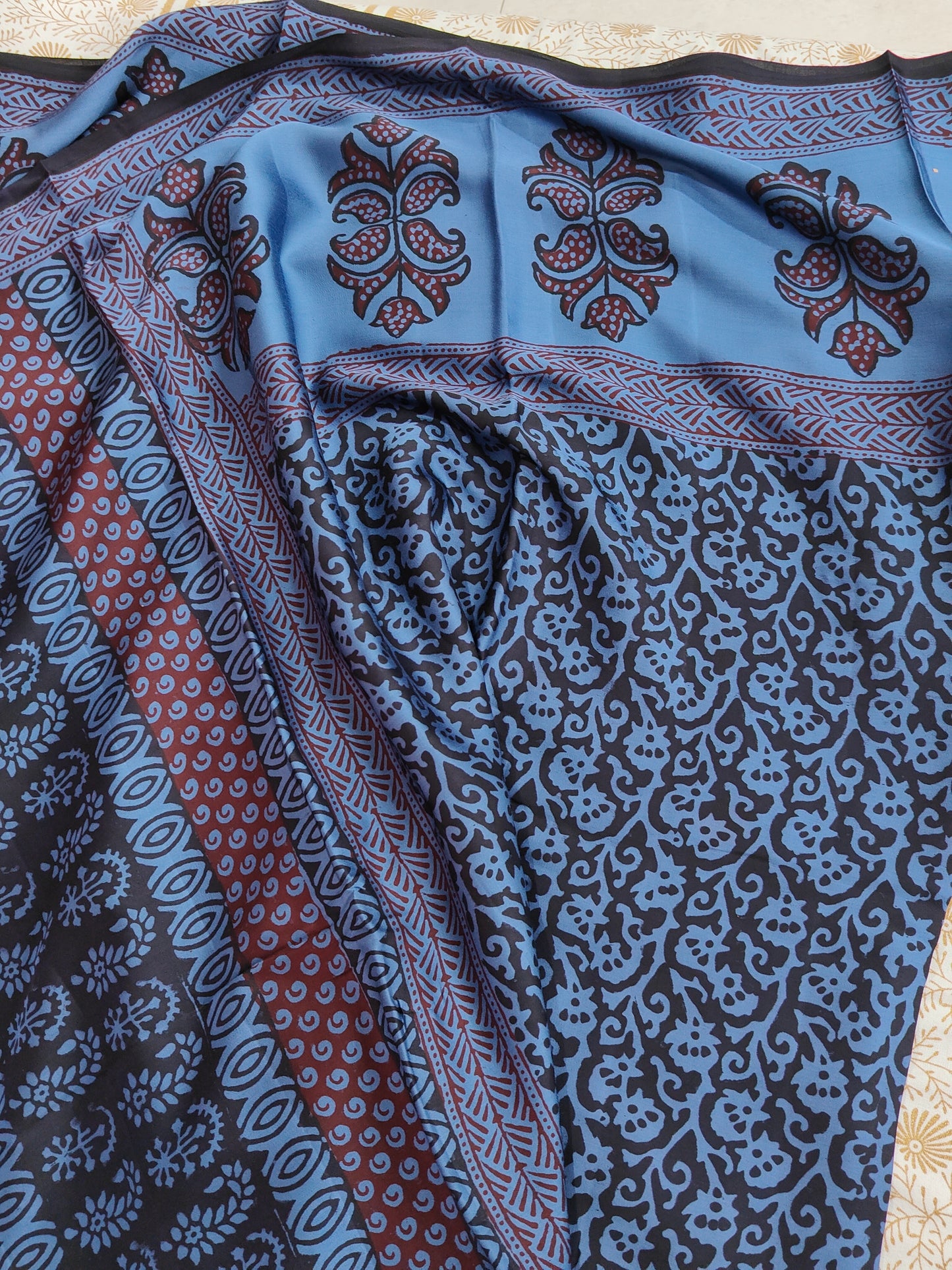 Modal Silk Saree(Blue)