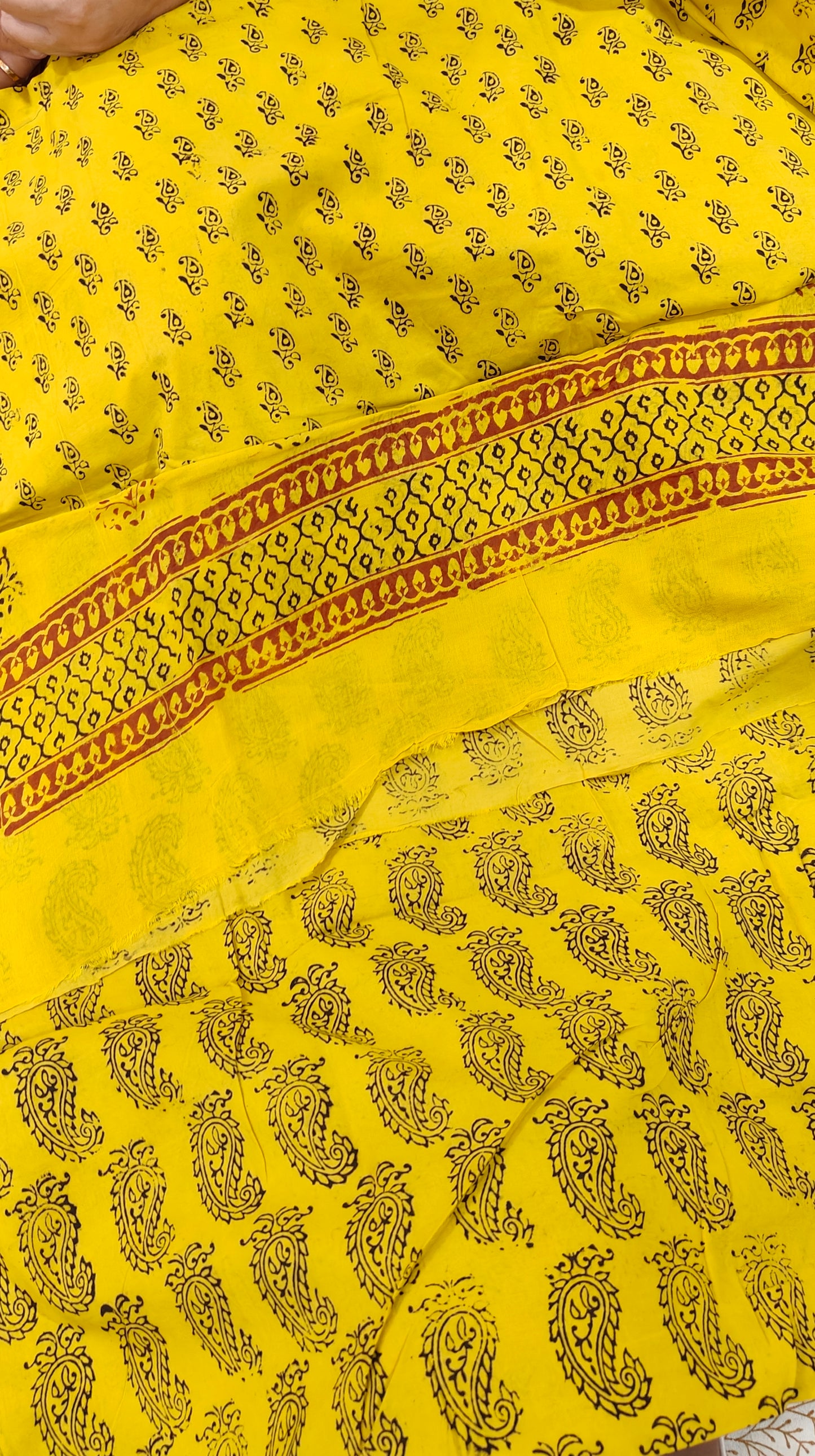 Pure Cotton Complete Salwar Suite material with Dupatta (Mustard Yellow)