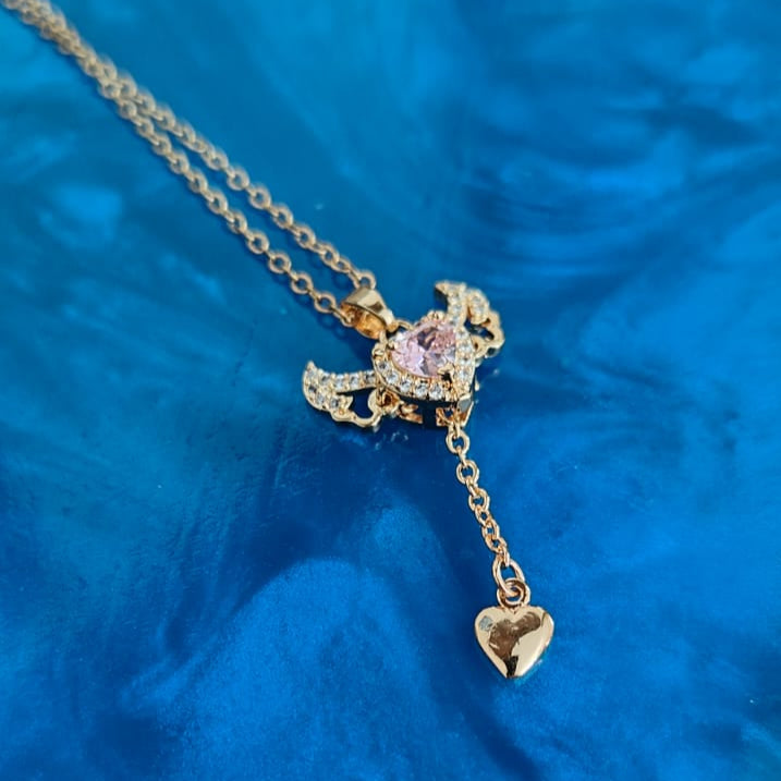 Pink Heart Pendant Necklace