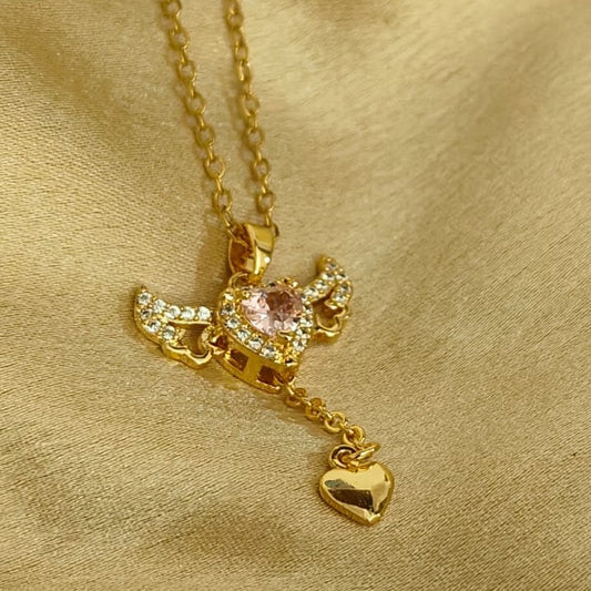 Pink Heart Pendant Necklace