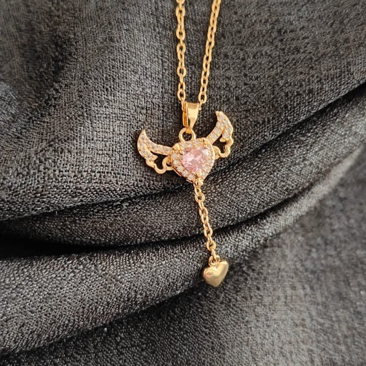 Pink Heart Pendant Necklace