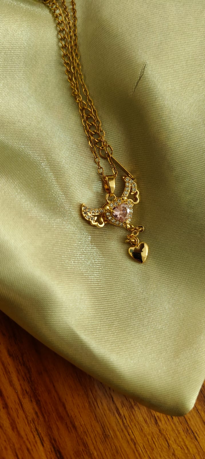 Pink Heart Pendant Necklace