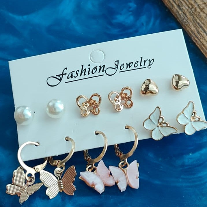 Six piece set of earrings