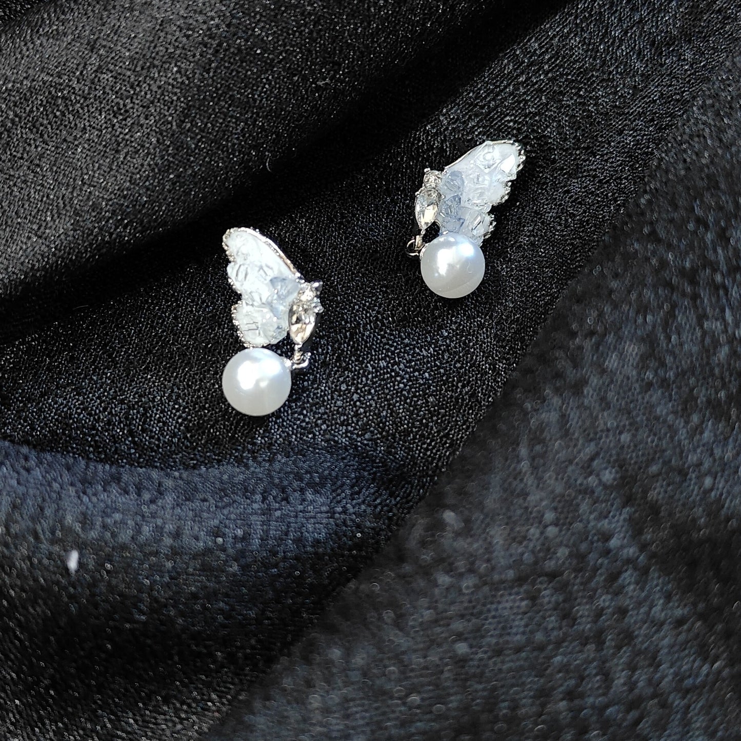 Grey-Blue Butterfly Studs