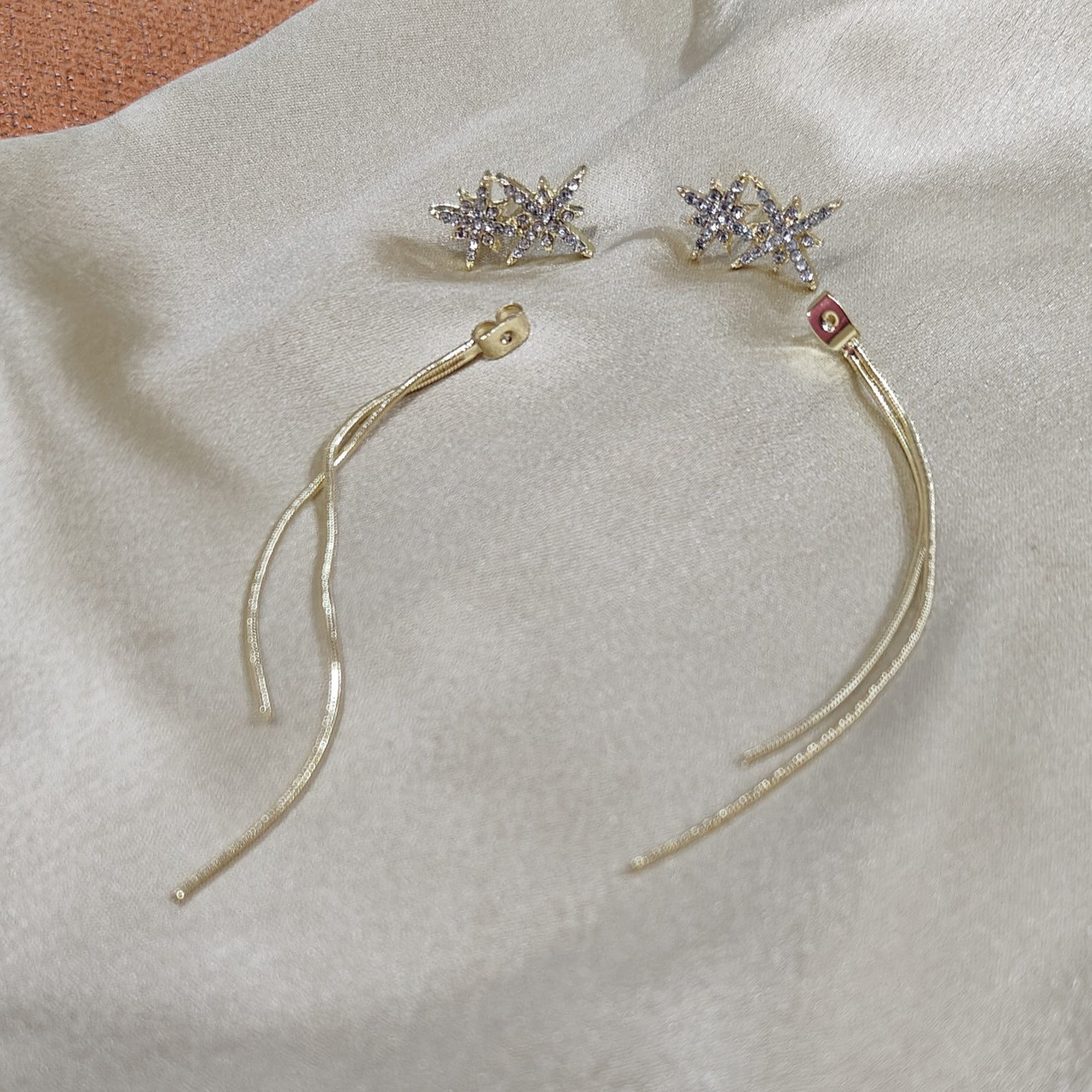 Star Straight Hanging Earrings