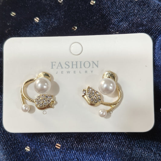 Golden Flower Shape Studs