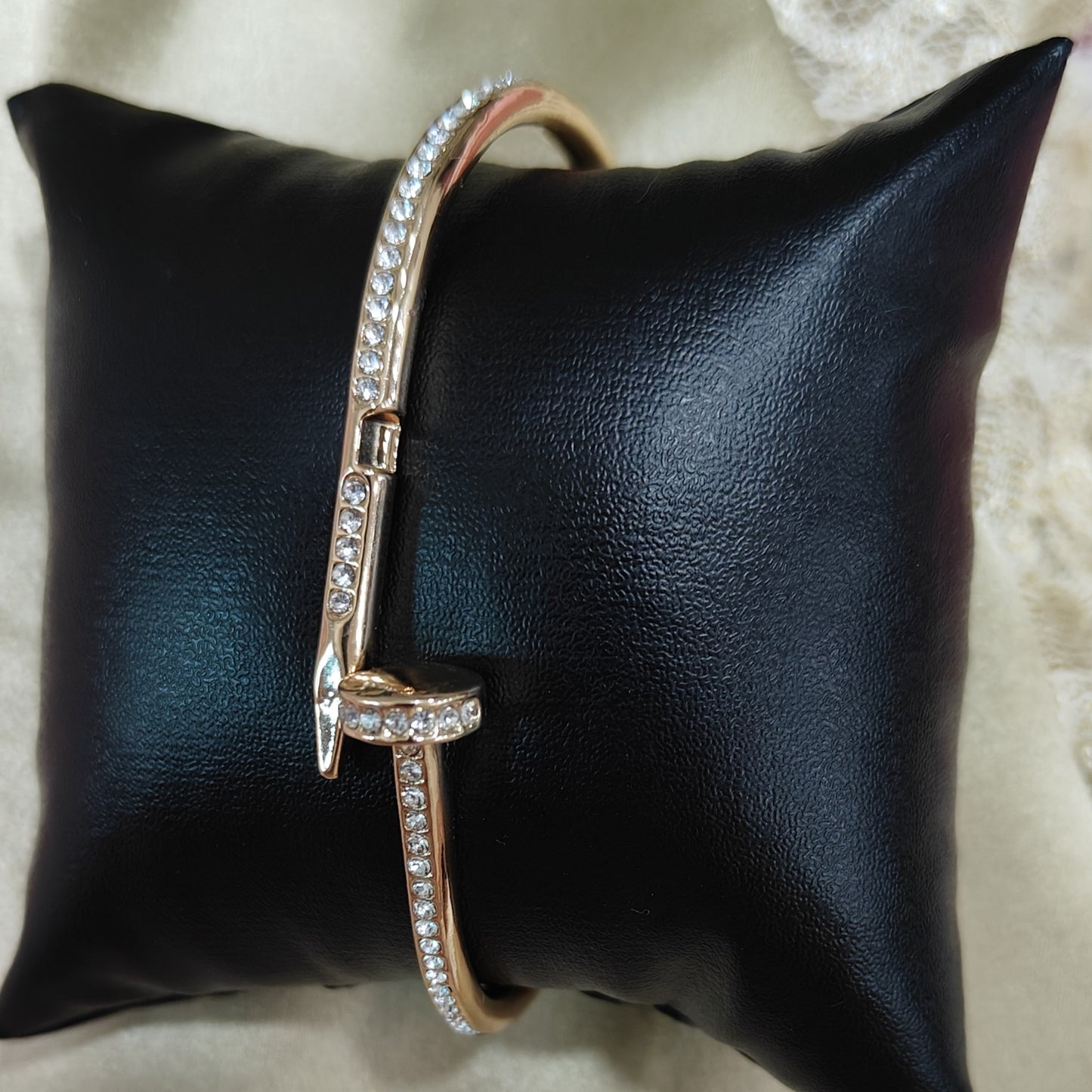 Gold Plated Nail Bracelet