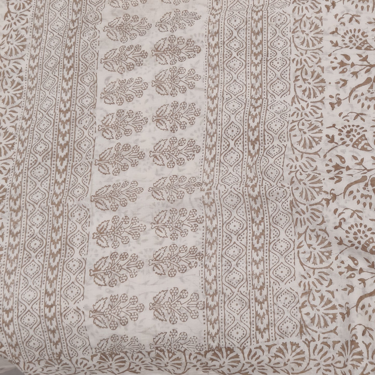 Off White Bagh Block suit material( Pure Cotton) summer wear Flower