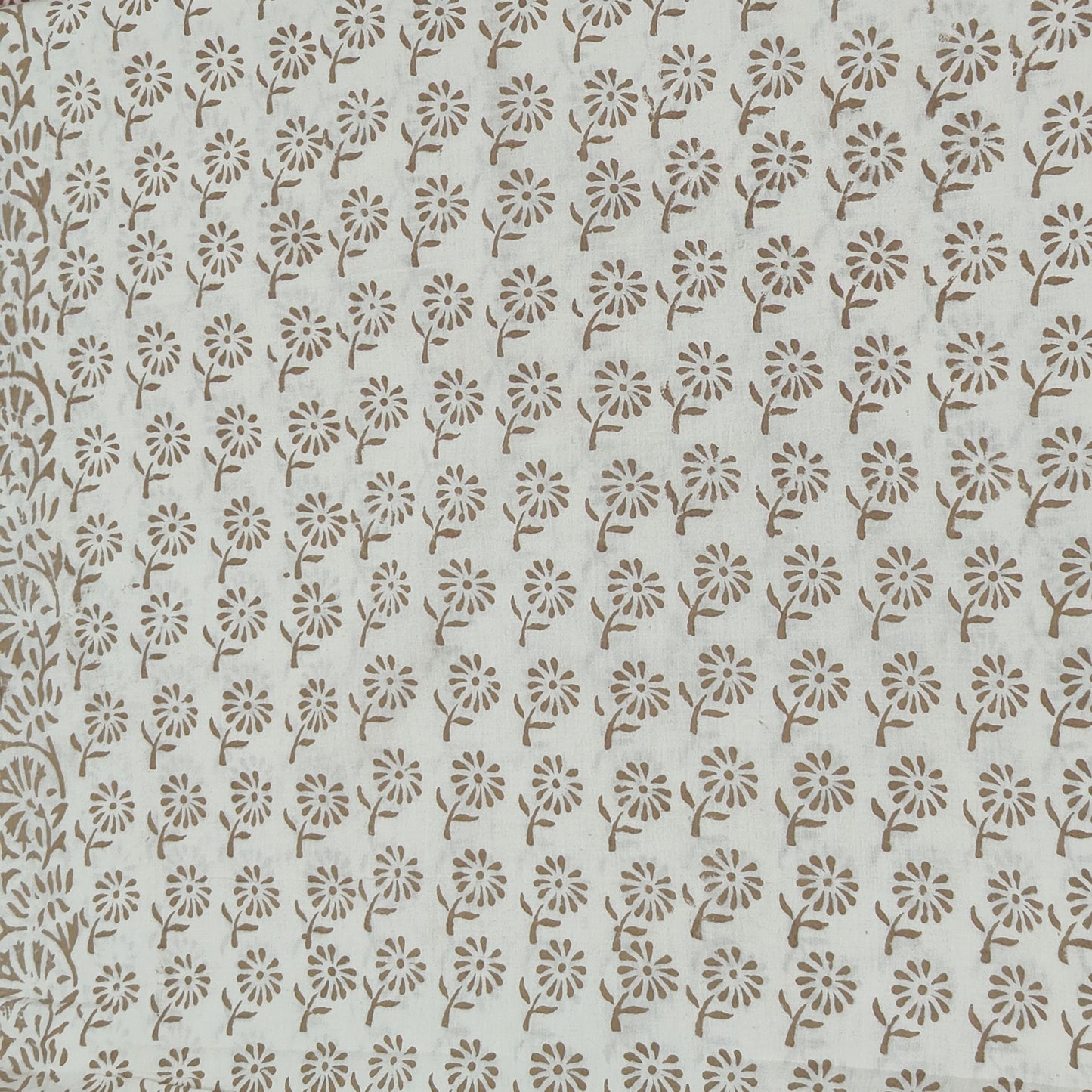 Off White Bagh Block suit material( Pure Cotton) summer wear Flower