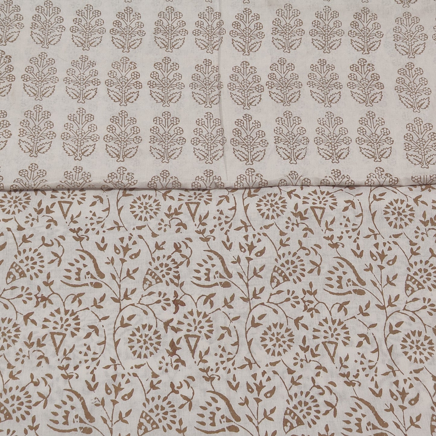 Off White Bagh Block suit material( Pure Cotton) summer wear Leaf