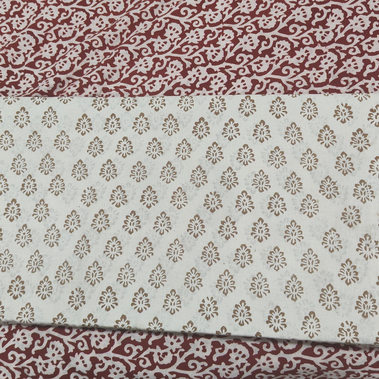 Off White Bagh Block suit material( Pure Cotton) summer wear