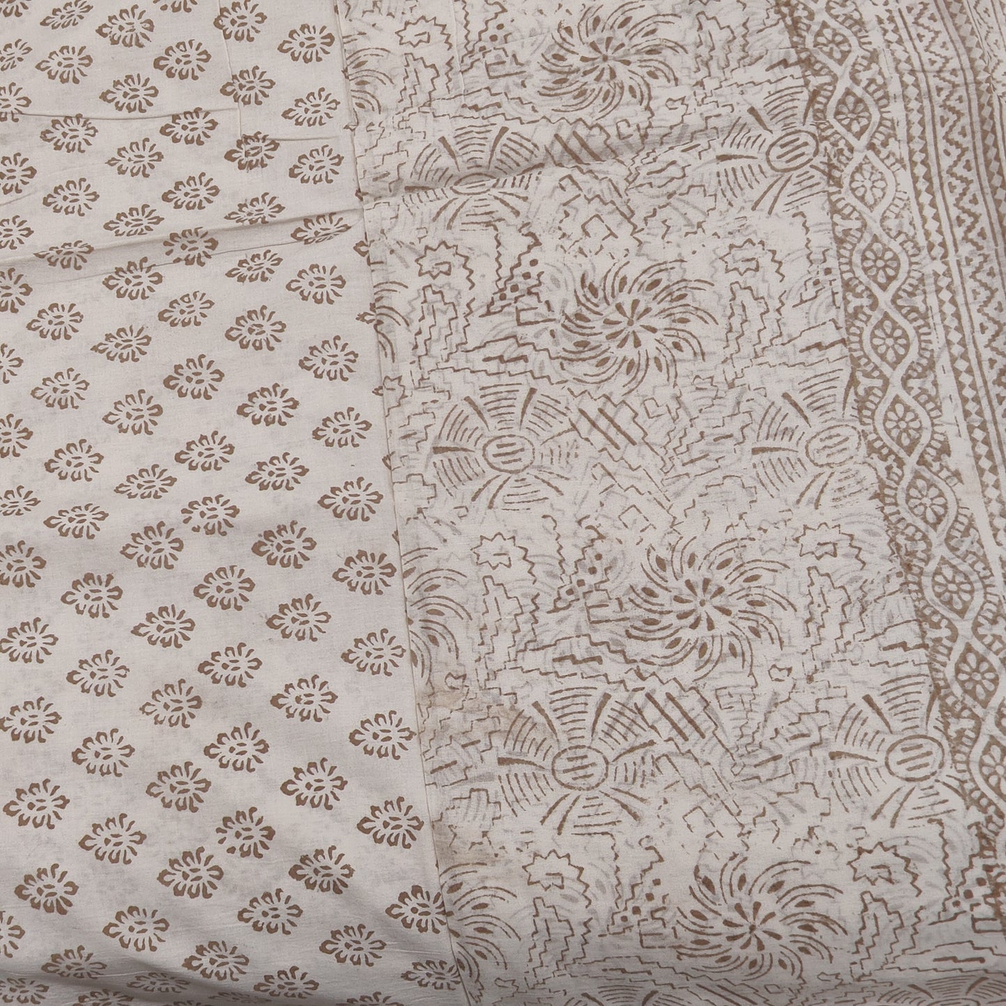 Off White Bagh Block suit material( Pure Cotton) summer wear