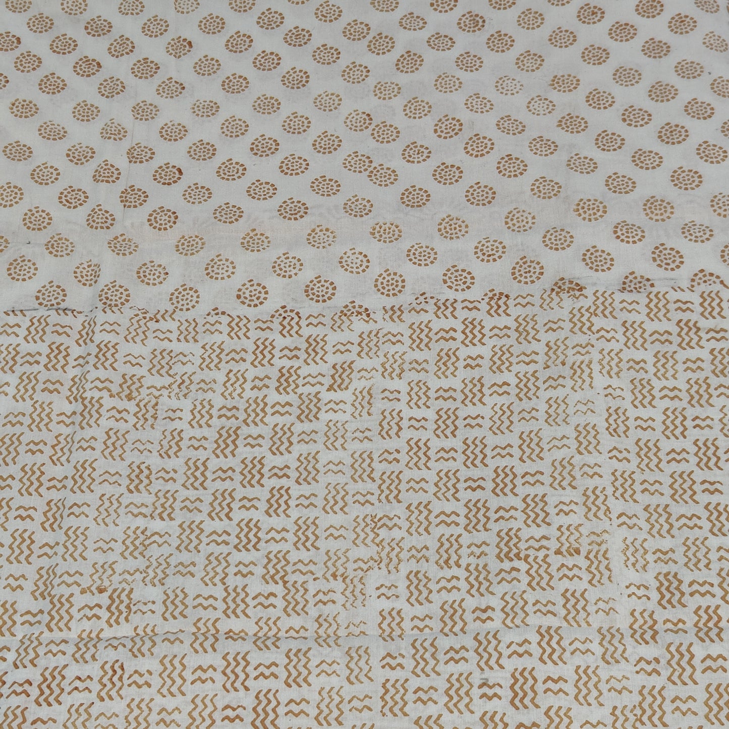 Off White Bagh Block suit material( Pure Cotton) summer wear geometric