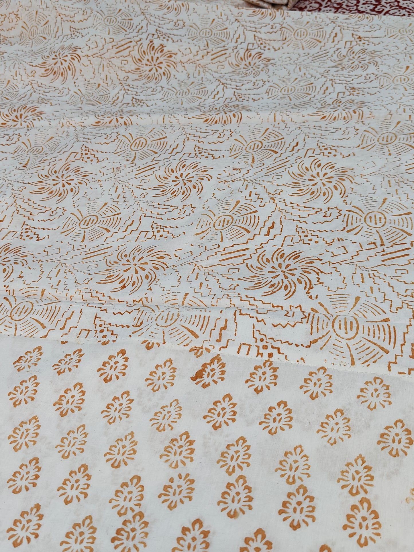 Off White Bagh Block suit material( Pure Cotton) summer wear