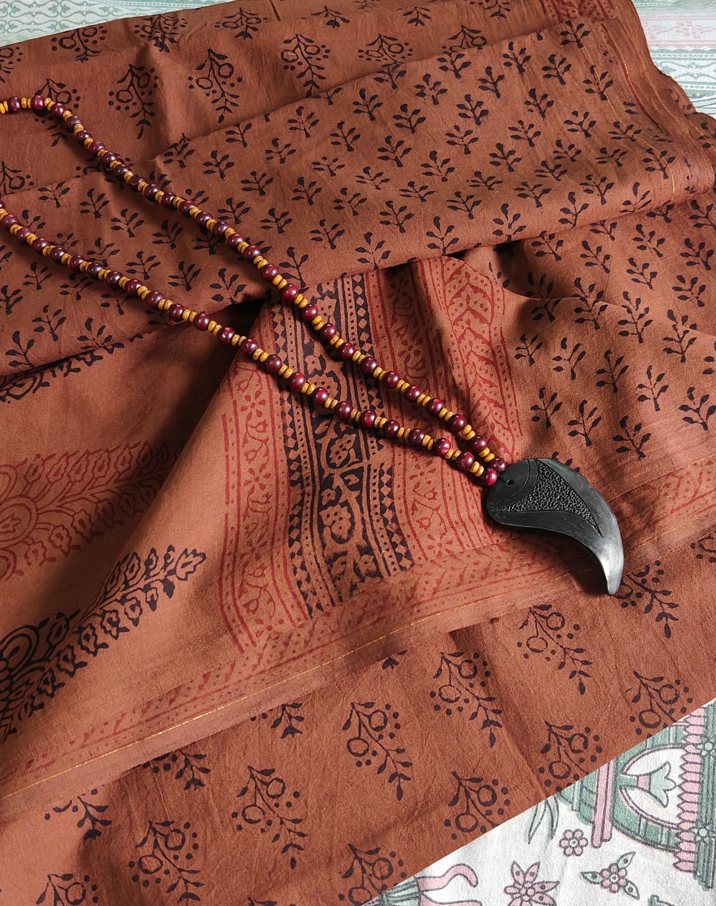 Pure Cotton Complete Salwar Suite material with Dupatta (Bronze)