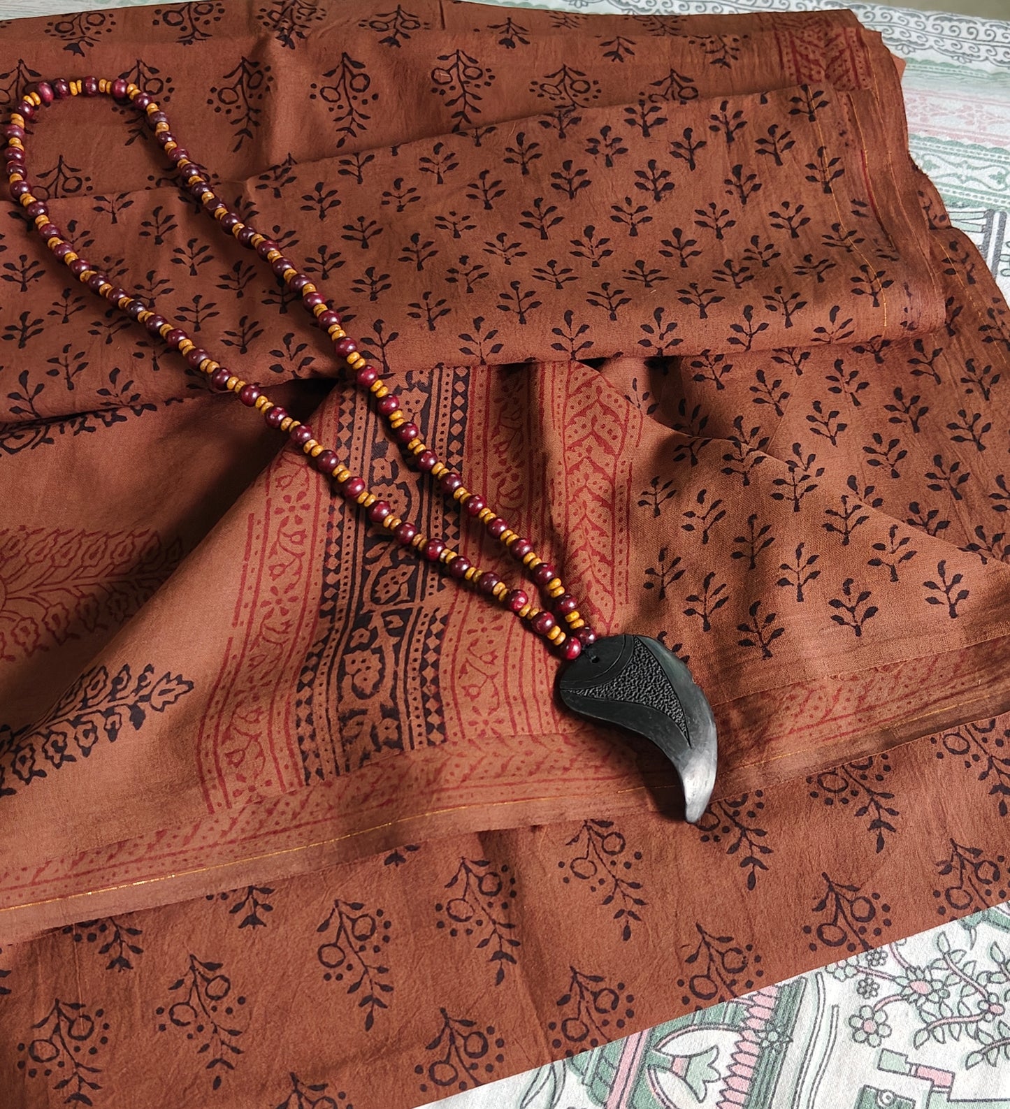 Pure Cotton Complete Salwar Suite material with Dupatta (Bronze)