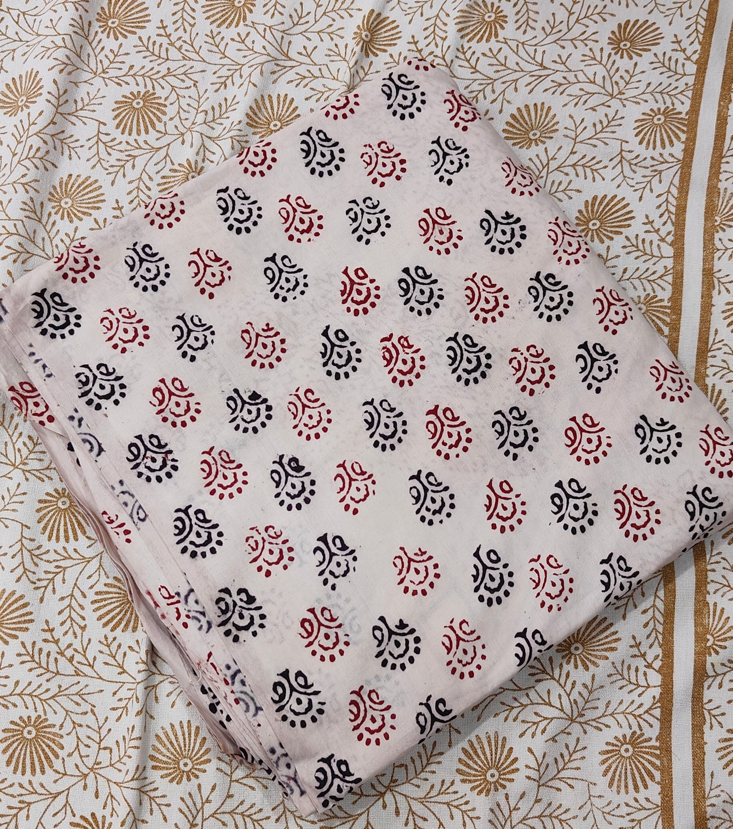 Pure Cotton Complete Salwar Suite material with Dupatta (White)