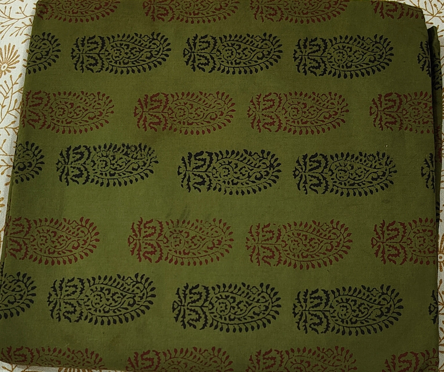 Pure Cotton Complete Salwar Suite material with Dupatta (Green)