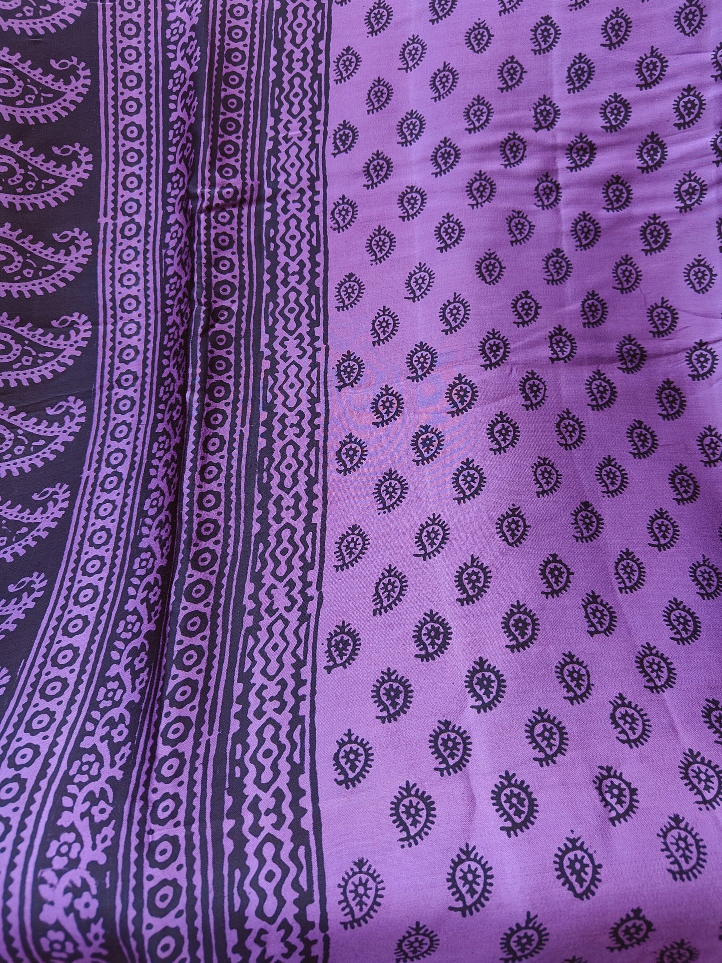 Modal Silk Sarees (Purple with Black Blocks)
