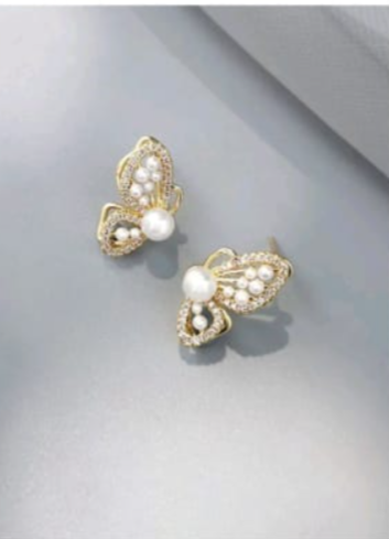 Butterfly Pearl Earrings