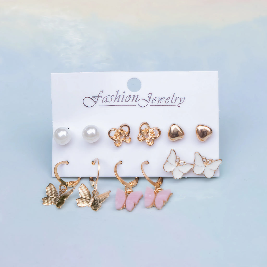 Six piece set of earrings
