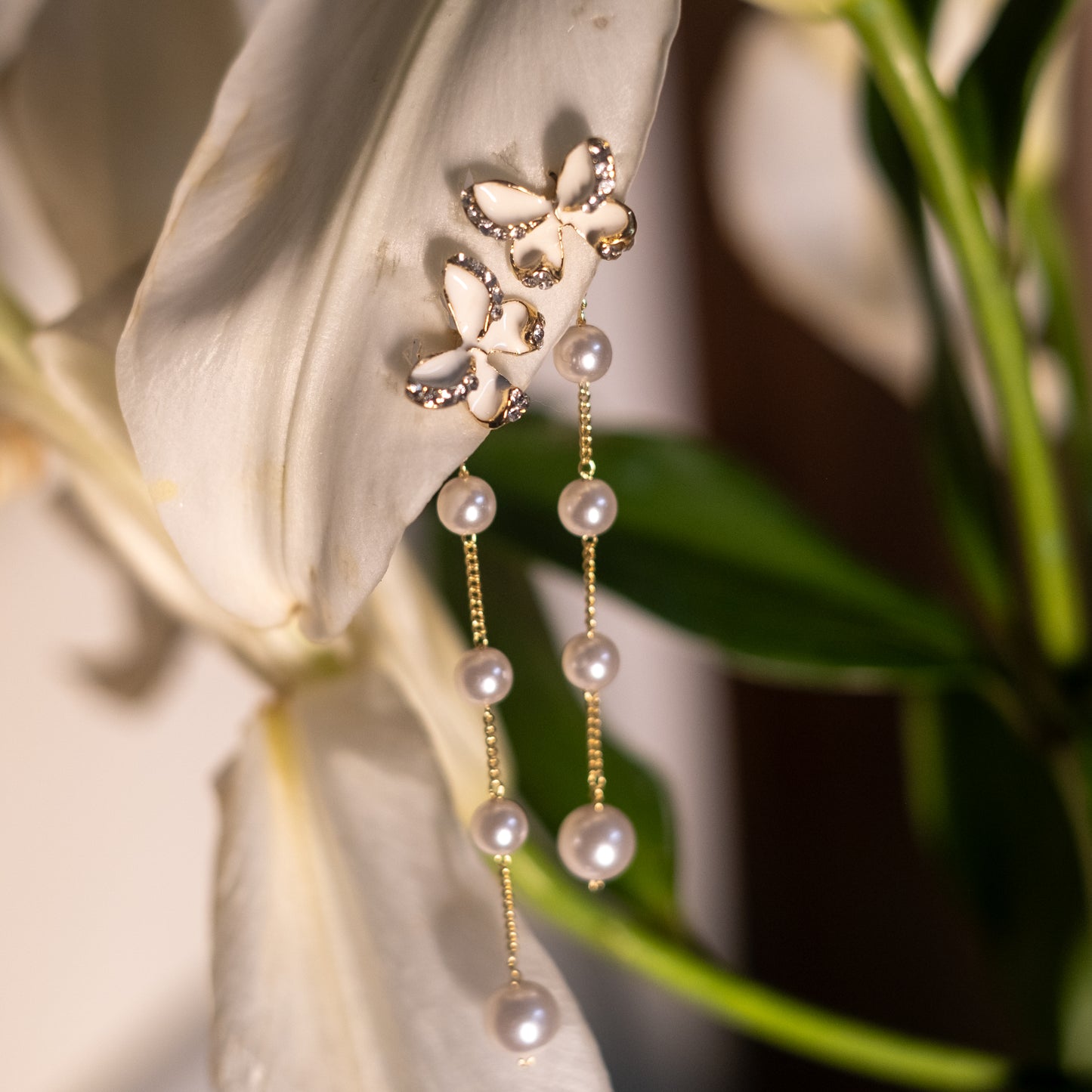 Butterfly Pearl Dangler