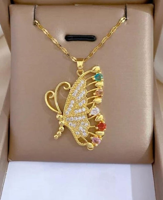 Multicoloured Butterfly Pendant