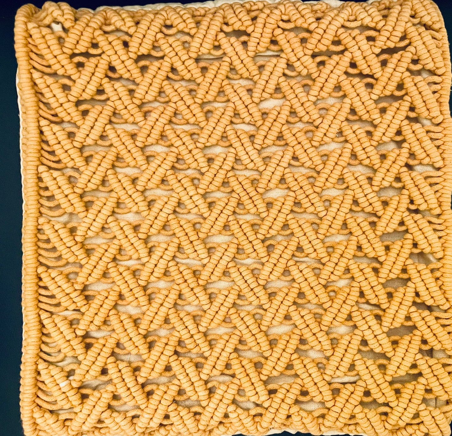 Macrame Cushion Cover by Livoxtic (Yellow)