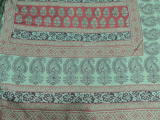 Pure Cotton Complete Salwar Suite material with Dupatta (Green)