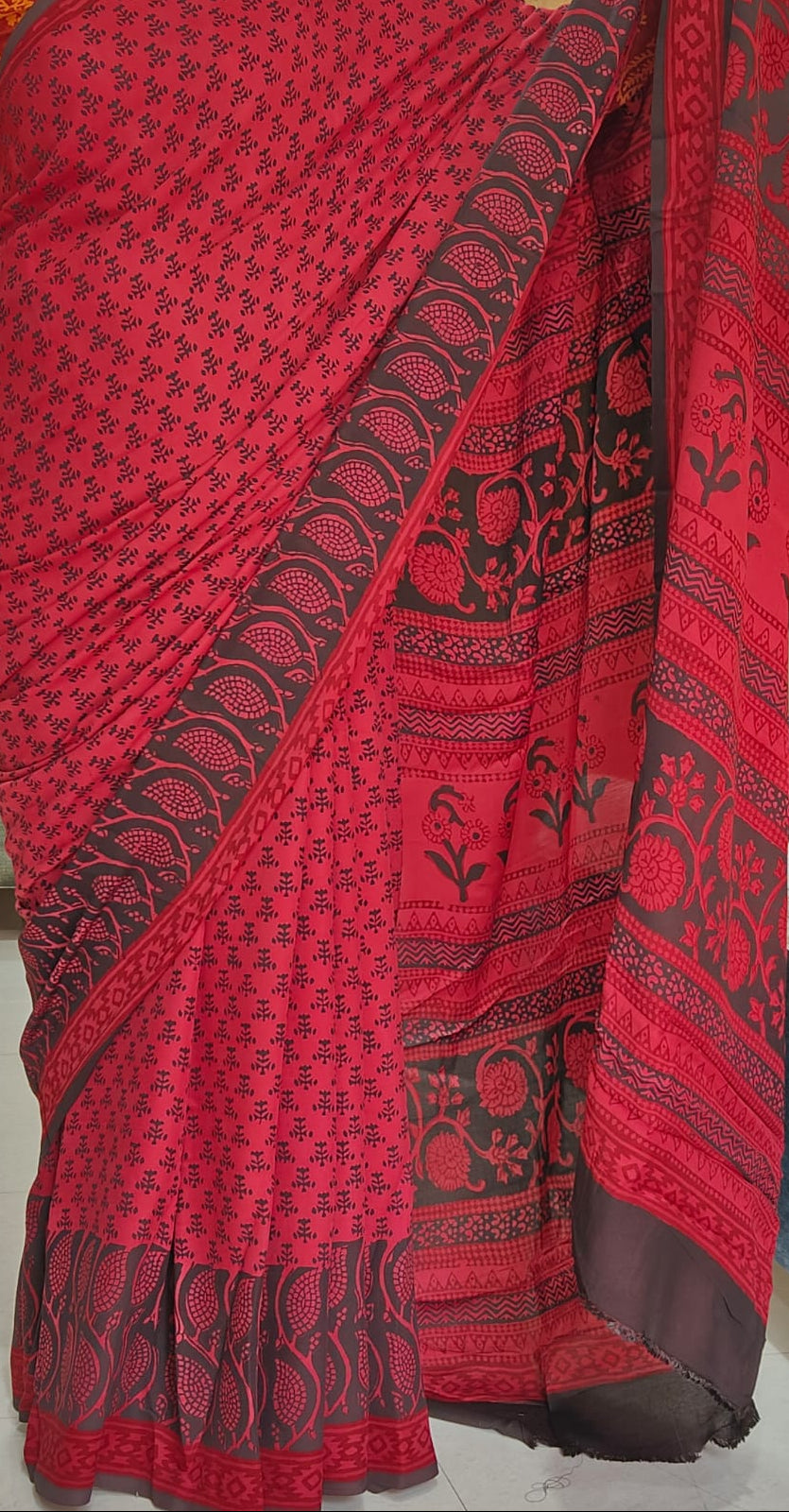 Modal Silk Saree(Red)