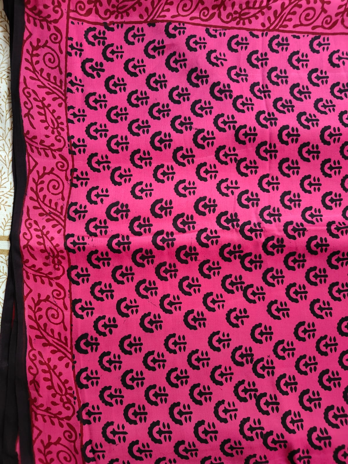 Modal Silk Saree(Bottle Green)(Fuchsia/ Pink)