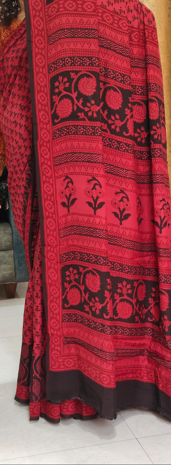 Modal Silk Saree(Red)